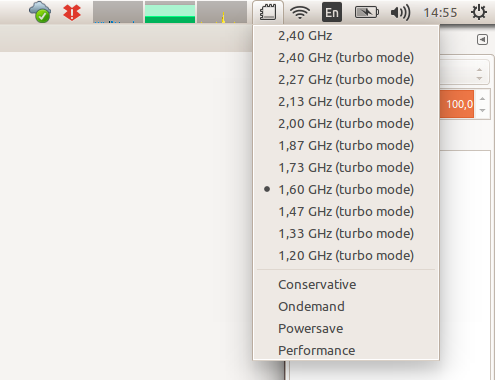 CPU scaling indicator